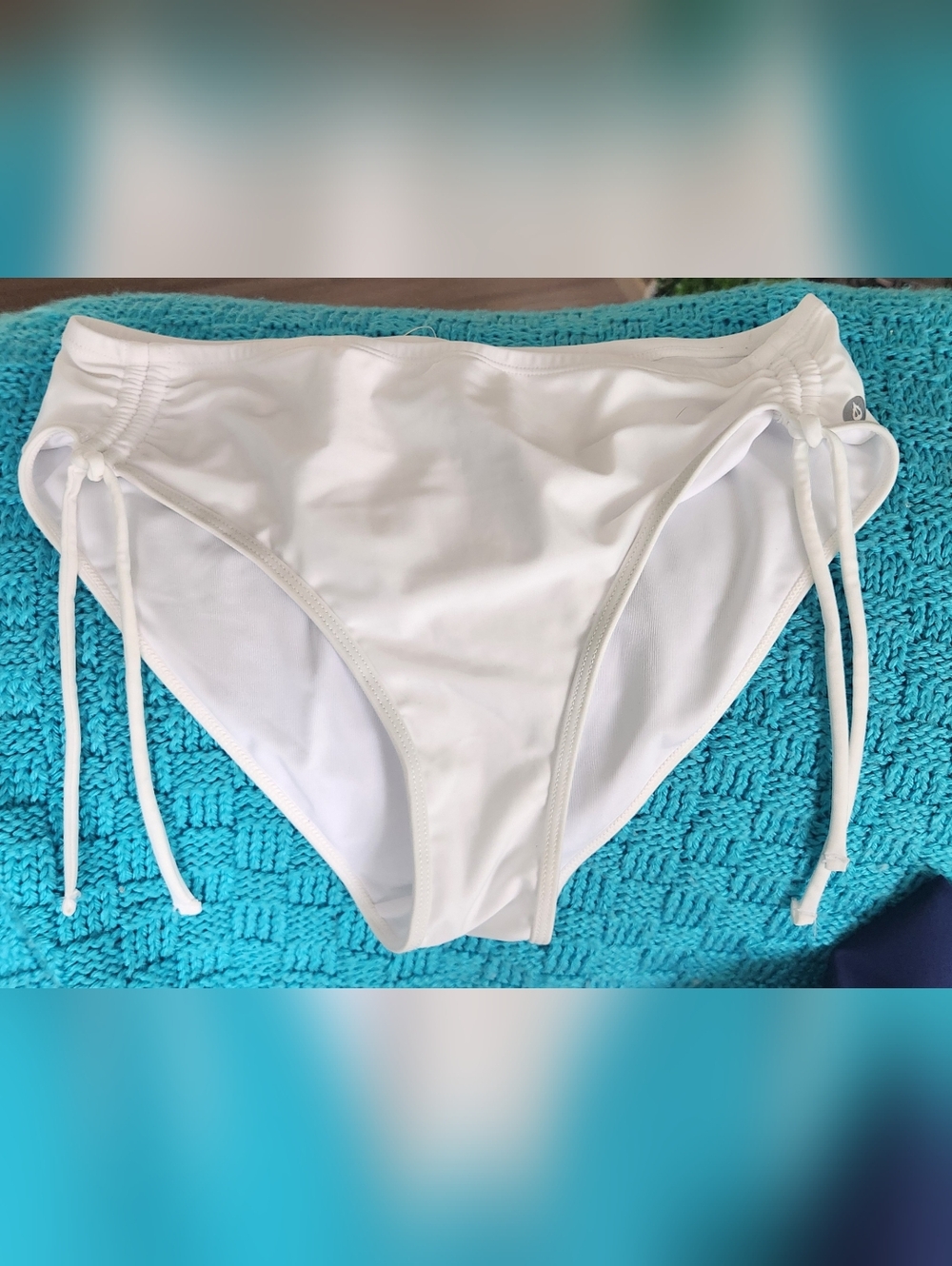 NWT Baleaf White Bikini Bottom Mid Waisted w/adjustable Side Ties